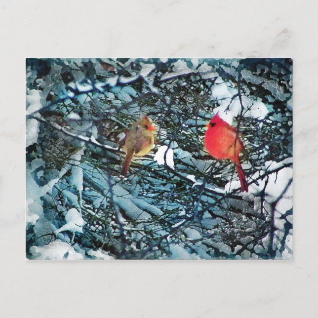 Cartão Postal Winter love, postcard (Frente)