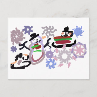 Cartão Postal Winter play