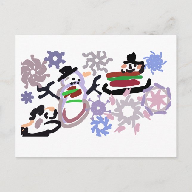 Cartão Postal Winter play (Frente)