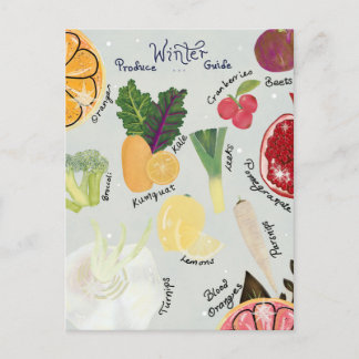 Cartão Postal Winter Produce Guide Postcard