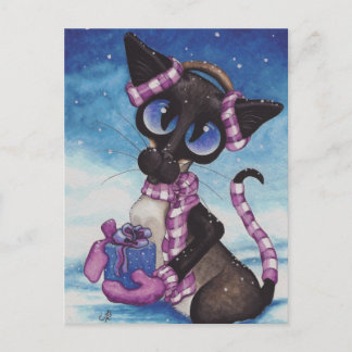 Cartão Postal Winter Siamese