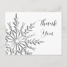 Cartão Postal Winter Snowflake Obrigado