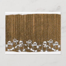 Cartão Postal Winter Snowman Peace Love Destiny