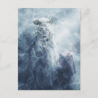 Cartão Postal Winter Sorceress Fantasy Snow Queen Witch
