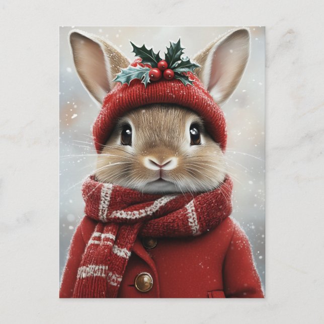 Cartão Postal Winter Wonderland Bunny (Frente)