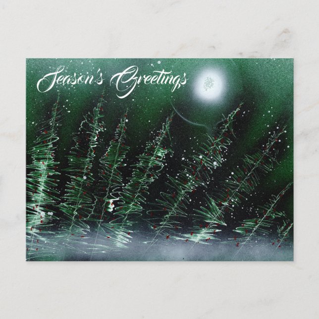 Cartão Postal Wintergreen de saudações da temporada (Frente)