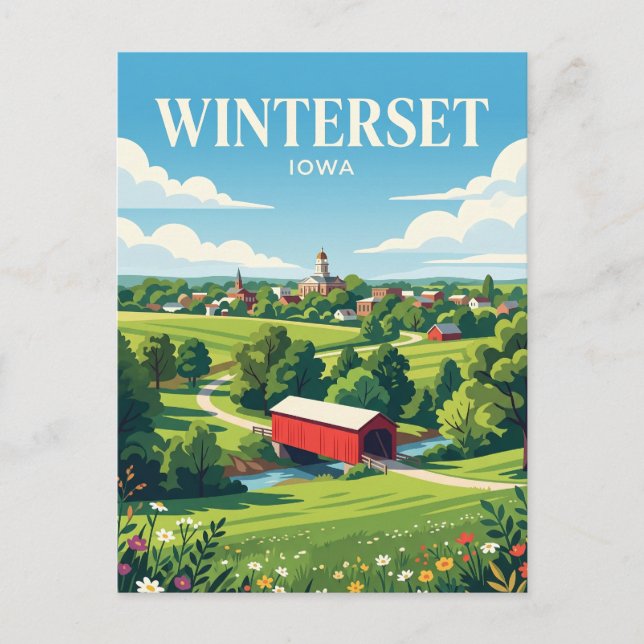 Cartão Postal Winterset EUA (Frente)