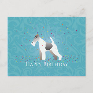 Cartão Postal Wire Fox Terrier Silhouday Design