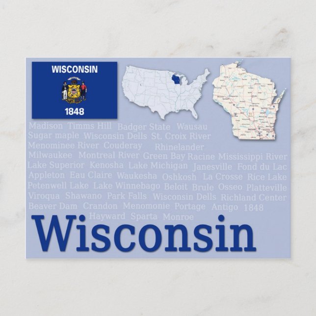 Cartão postal "Wisconsin" (Frente)