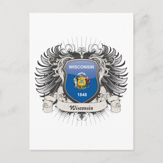 Cartão Postal Wisconsin Crest (Frente)