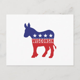 Cartão Postal Wisconsin Democrat Donkey