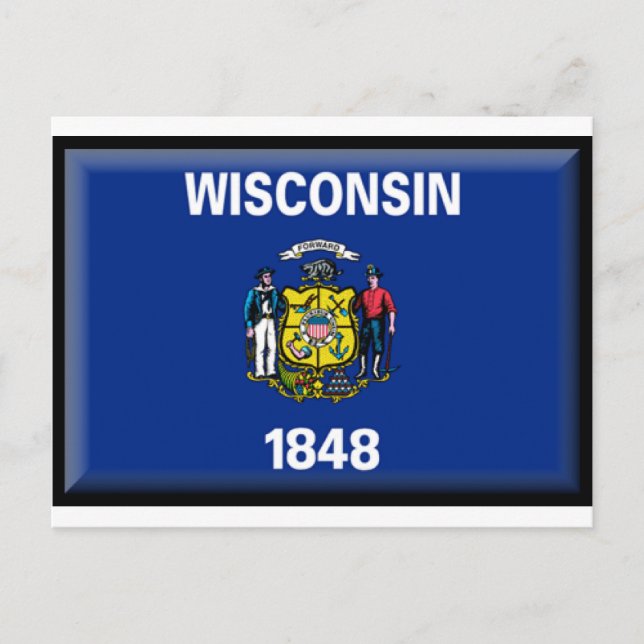 Cartão Postal Wisconsin Flag (Frente)