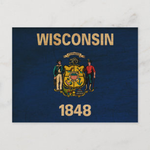 Cartão Postal Wisconsin Flag
