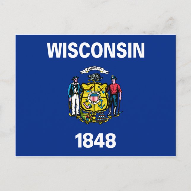 Cartão Postal Wisconsin Flag (Frente)