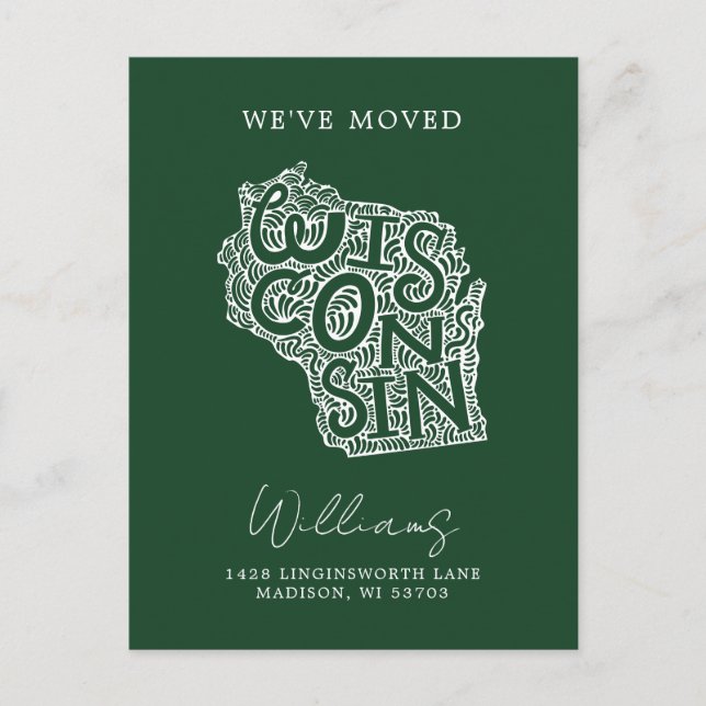 Cartão Postal WISCONSIN | Mudança de endereço (Frente)