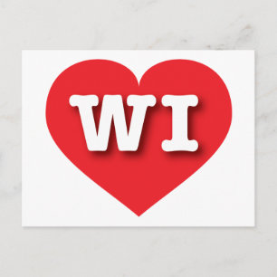 Cartão Postal Wisconsin Red Heart - Big Love