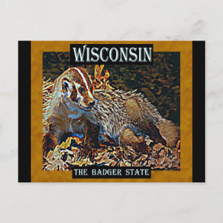Cartão Postal Wisconsin The Badger State