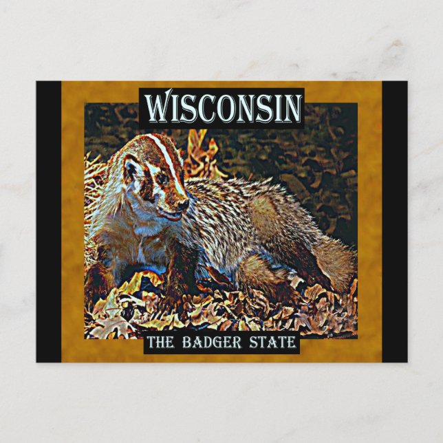 Cartão Postal Wisconsin The Badger State (Frente)