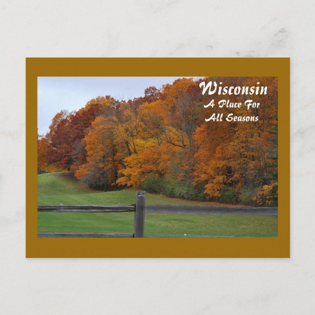 Cartão Postal Wisconsin, Um Lugar Para... (Frente)