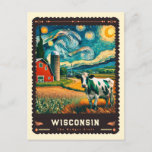 Cartão Postal Wisconsin | Vincent Van Gogh inspirado<br><div class="desc">Descubra a mistura encantadora das paisagens naturais de Wisconsin com o estilo artístico icônico de Vincent van Gogh em nosso "Wisconsin" | Vincent van Gogh Inspirou Cartão-Postal". Este cartão-postal é um tributo à beleza pitoresca de Wisconsin, reimaginada através dos golpes giratórios e vibrantes da técnica impressionista de Van Gogh. Captura...</div>