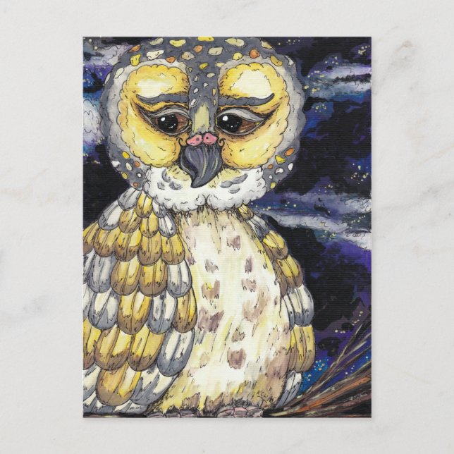 Cartão postal Wise Old Owl (Frente)