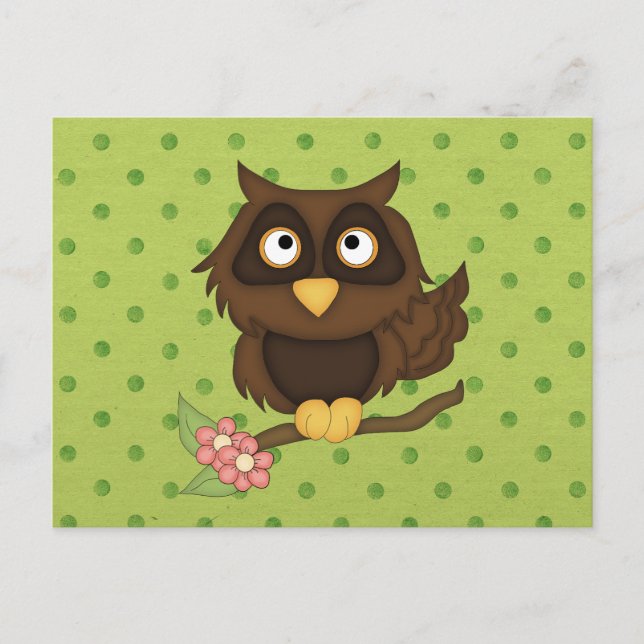 Cartão Postal Wise Owl (Frente)