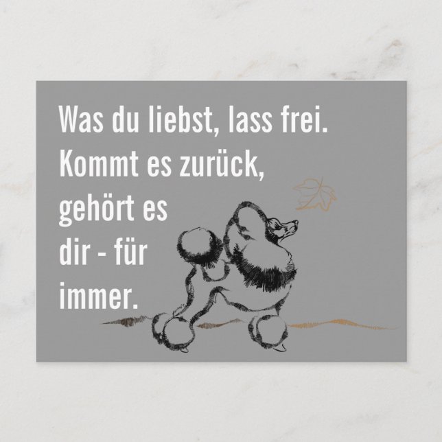 Cartão Postal Wise Poodle (Frente)