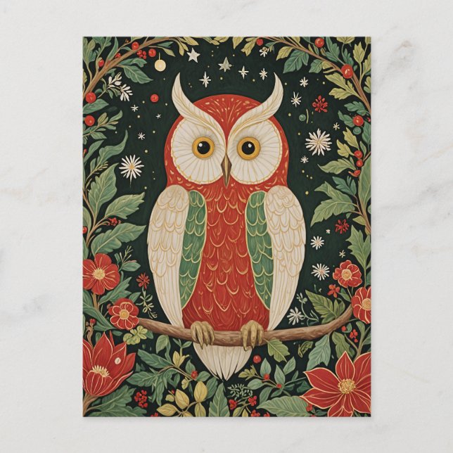 Cartão Postal Wise Winter Watcher (Frente)