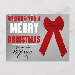 Cartão Postal Wishing you a Merry Christmas Personalised card