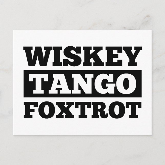 Cartão Postal Wiskey Tango Foxtrot (Frente)