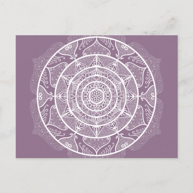 Cartão Postal Wisteria Mandala (Frente)