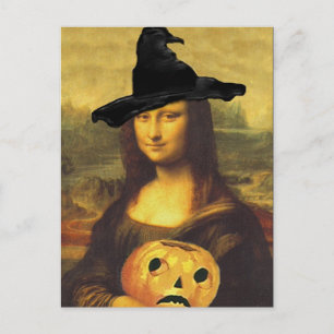Cartão Postal Witch Mona Lisa Autumn Altered Art by crc Postcard