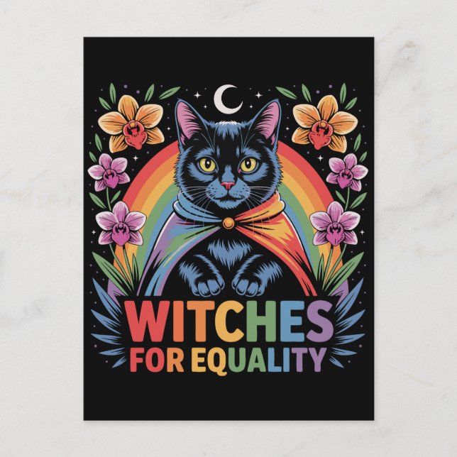 Cartão Postal Witches For Equality Feminist (Frente)