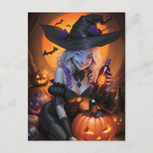 Cartão Postal Witchy Halloween