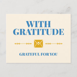 Cartão Postal With Gratitude Grateful for You Typogrpahy
