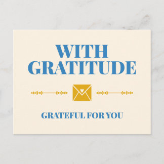 Cartão Postal With Gratitude Grateful for You Typogrpahy