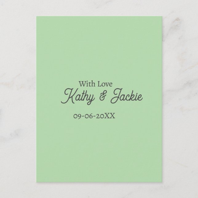 Cartão Postal With love add couple name wedding simple minimal  (Frente)