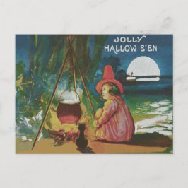 Cartão Postal Witold Black Cat Cauldron