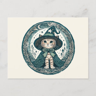 Cartão Postal Wizard Kitty cat
