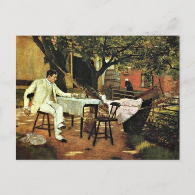 Cartão Postal Wm. Merritt Chase, uma tarde de Verão na Holanda, (Frente)