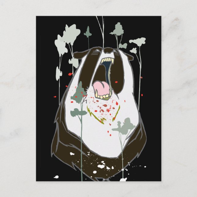 Cartão Postal Woebots irados "Cheio de bolso de monstros" (Frente)