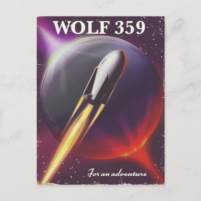 Cartão Postal Wolf 359 "para um poster de viagens Espacial Adven (Frente)