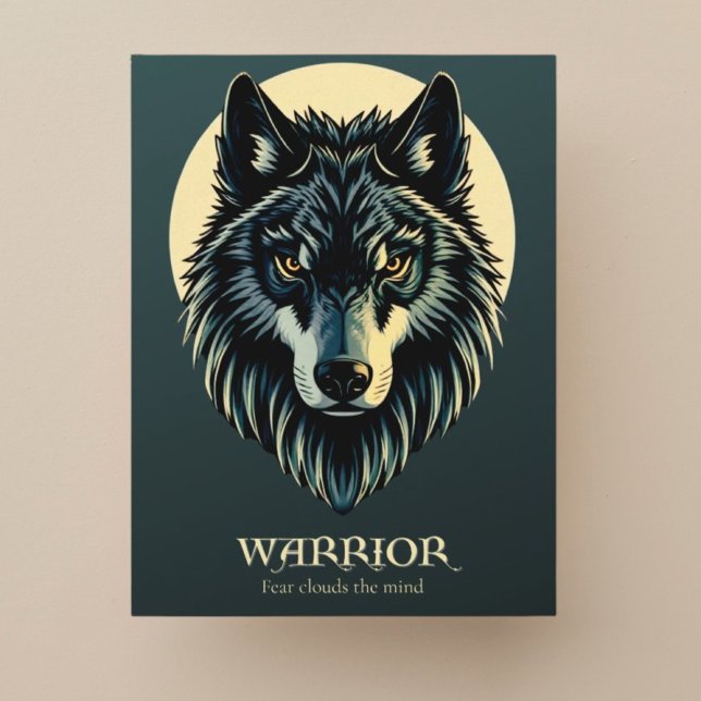 Cartão Postal Wolf encara o guerreiro tribal fenrir sem medo fen (Criador carregado)
