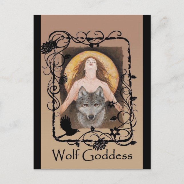 Cartão Postal Wolf Goddess - Cartaz de Lori Karels (Frente)