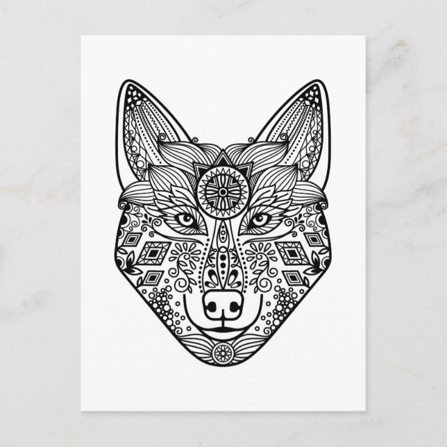Cartão Postal Wolf Head inspirado (Frente)