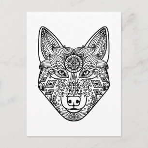 Cartão Postal Wolf Head inspirado