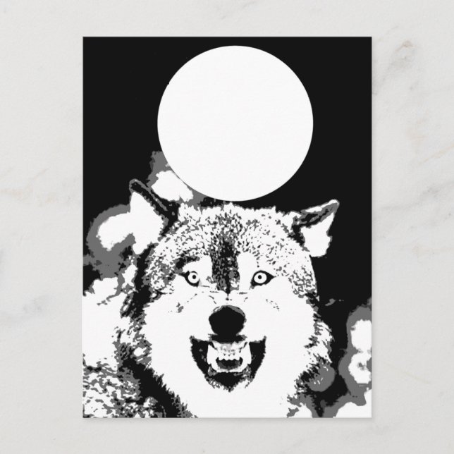 Cartão Postal Wolf & Moon (Frente)