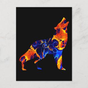 CARTÃO POSTAL WOLF NEON ABSTRATO PINT