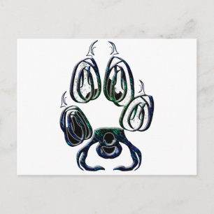 Cartão Postal Wolf Paw Print