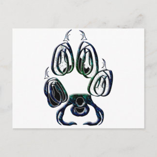 Cartão Postal Wolf Paw Print